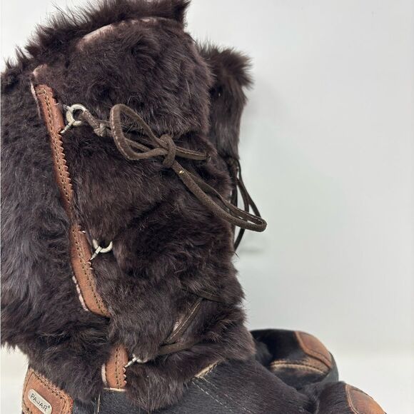 Pajar Brown Rabbit Fur Winter‎ Boots Women's US 8 UK 39 Aspen Ski Lodge - Picture 3 of 16